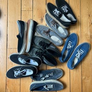 Lot of 7 pairs pre- owned vans size 12